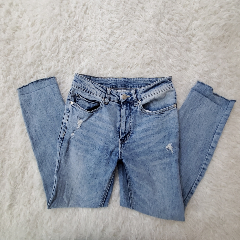 Distressed Original Use Stone Washed Skinny Jeans - Picture 4 of 12